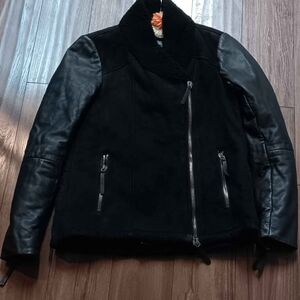 Womens Brogden Leather  Jacket Retail $800+
